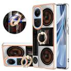 For OPPO Reno10 5G Global Electroplating Dual-side IMD Phone Case with Ring Holder(Retro Radio) - 1