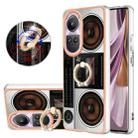 For OPPO Reno10 Pro 5G Global Electroplating Dual-side IMD Phone Case with Ring Holder(Retro Radio) - 1