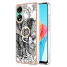 For OPPO A78 4G Electroplating Dual-side IMD Phone Case with Ring Holder(Totem Elephant) - 1