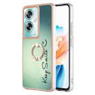 For OPPO A79 5G Global Electroplating Dual-side IMD Phone Case with Ring Holder(Smile) - 1