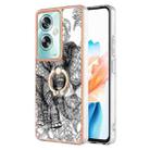 For OPPO A79 5G Global Electroplating Dual-side IMD Phone Case with Ring Holder(Totem Elephant) - 1