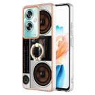 For OPPO A79 5G Global Electroplating Dual-side IMD Phone Case with Ring Holder(Retro Radio) - 1