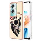For OPPO A79 5G Global Electroplating Dual-side IMD Phone Case with Ring Holder(Lucky Dog) - 1