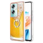 For OPPO A79 5G Global Electroplating Dual-side IMD Phone Case with Ring Holder(Draft Beer) - 1