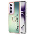 For OPPO Reno12 Pro Global Electroplating Dual-side IMD Phone Case with Ring Holder(Smile) - 1