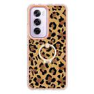 For OPPO Reno12 Pro Global Electroplating Dual-side IMD Phone Case with Ring Holder(Leopard Print) - 2