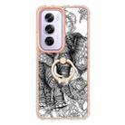 For OPPO Reno12 Pro Global Electroplating Dual-side IMD Phone Case with Ring Holder(Totem Elephant) - 2