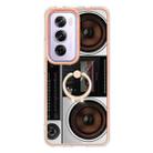For OPPO Reno12 Pro Global Electroplating Dual-side IMD Phone Case with Ring Holder(Retro Radio) - 2