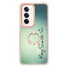 For OPPO Reno12 Global Electroplating Dual-side IMD Phone Case with Ring Holder(Smile) - 2