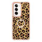 For OPPO Reno12 Global Electroplating Dual-side IMD Phone Case with Ring Holder(Leopard Print) - 2