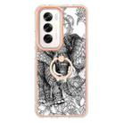 For OPPO Reno12 Global Electroplating Dual-side IMD Phone Case with Ring Holder(Totem Elephant) - 2