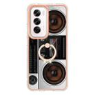 For OPPO Reno12 Global Electroplating Dual-side IMD Phone Case with Ring Holder(Retro Radio) - 2