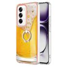 For OPPO Reno12 Global Electroplating Dual-side IMD Phone Case with Ring Holder(Draft Beer) - 1