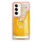 For OPPO Reno12 Global Electroplating Dual-side IMD Phone Case with Ring Holder(Draft Beer) - 2