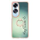 For OPPO A60 Electroplating Dual-side IMD Phone Case with Ring Holder(Smile) - 2