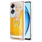 For OPPO A60 Electroplating Dual-side IMD Phone Case with Ring Holder(Draft Beer) - 1