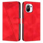 For Xiaomi Mi 11 Lite Dream Triangle Leather Phone Case with Lanyard(Red) - 1