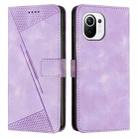 For Xiaomi Mi 11 Lite Dream Triangle Leather Phone Case with Lanyard(Purple) - 1