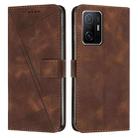 For Xiaomi 11T / 11T Pro Dream Triangle Leather Phone Case with Lanyard(Brown) - 1