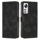 For Xiaomi 12 / 12S / 12X Dream Triangle Leather Phone Case with Lanyard(Black) - 1