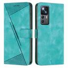 For Xiaomi 12T / 12T Pro Dream Triangle Leather Phone Case with Lanyard(Green) - 1