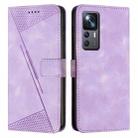 For Xiaomi 12T / 12T Pro Dream Triangle Leather Phone Case with Lanyard(Purple) - 1