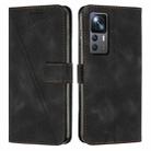 For Xiaomi 12T / 12T Pro Dream Triangle Leather Phone Case with Lanyard(Black) - 1