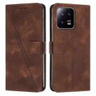 For Xiaomi 13 Dream Triangle Leather Phone Case with Lanyard(Brown) - 1
