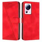 For Xiaomi 13 Lite Dream Triangle Leather Phone Case with Lanyard(Red) - 1