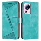 For Xiaomi 13 Lite Dream Triangle Leather Phone Case with Lanyard(Green) - 1