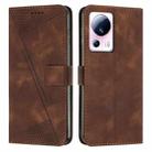 For Xiaomi 13 Lite Dream Triangle Leather Phone Case with Lanyard(Brown) - 1