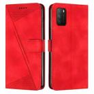 For Xiaomi Poco M3 / Redmi 9T Dream Triangle Leather Phone Case with Lanyard(Red) - 1