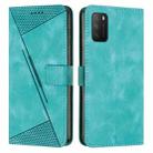 For Xiaomi Poco M3 / Redmi 9T Dream Triangle Leather Phone Case with Lanyard(Green) - 1