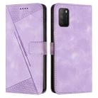 For Xiaomi Poco M3 / Redmi 9T Dream Triangle Leather Phone Case with Lanyard(Purple) - 1