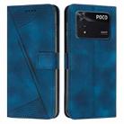 For Xiaomi Poco M4 Pro 4G Dream Triangle Leather Phone Case with Lanyard(Blue) - 1