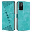 For Xiaomi Poco M4 Pro 5G Dream Triangle Leather Phone Case with Lanyard(Green) - 1