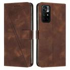 For Xiaomi Poco M4 Pro 5G Dream Triangle Leather Phone Case with Lanyard(Brown) - 1