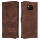 For Xiaomi Poco X3 / X3 NFC Dream Triangle Leather Phone Case with Lanyard(Brown) - 1