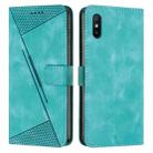 For Xiaomi Redmi 9A Dream Triangle Leather Phone Case with Lanyard(Green) - 1