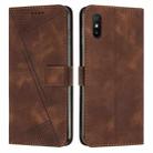 For Xiaomi Redmi 9A Dream Triangle Leather Phone Case with Lanyard(Brown) - 1