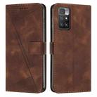 For Xiaomi Redmi 10 / 10 Prime Dream Triangle Leather Phone Case with Lanyard(Brown) - 1