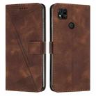 For Xiaomi Redmi 10A / 9C Dream Triangle Leather Phone Case with Lanyard(Brown) - 1