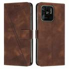 For Xiaomi Redmi 10C Dream Triangle Leather Phone Case with Lanyard(Brown) - 1