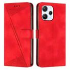 For Xiaomi Redmi 12 4G Dream Triangle Leather Phone Case with Lanyard(Red) - 1