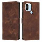 For Xiaomi Redmi A1+ / A2+ Dream Triangle Leather Phone Case with Lanyard(Brown) - 1