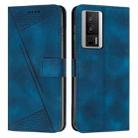 For Xiaomi Redmi K60 / K60 Pro Dream Triangle Leather Phone Case with Lanyard(Blue) - 1