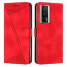 For Xiaomi Redmi K60 / K60 Pro Dream Triangle Leather Phone Case with Lanyard(Red) - 1