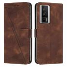 For Xiaomi Redmi K60 / K60 Pro Dream Triangle Leather Phone Case with Lanyard(Brown) - 1