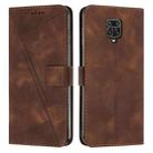 For Xiaomi Redmi Note 9 Pro / Note 9S Dream Triangle Leather Phone Case with Lanyard(Brown) - 1