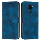 For Xiaomi Redmi Note 9 / 10X Dream Triangle Leather Phone Case with Lanyard(Blue) - 1